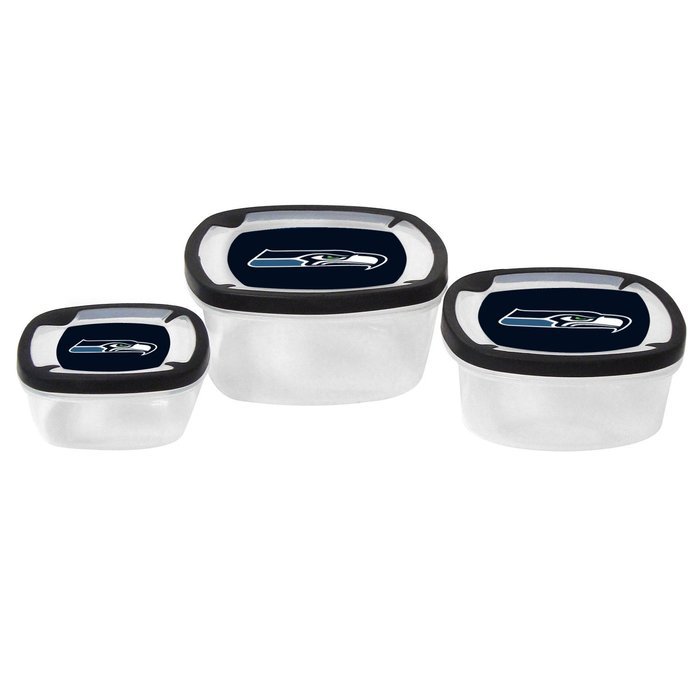 NFL Nesting Square Containers, 7.2-Cup; 3.5-Cup; 2.1-Cup, Clear, Piece of 3 N21