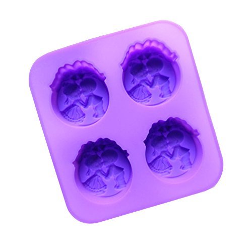 4 Angel Bell Silicone Cake Mold Pan 7.4"x6.8"x1.1" Color At Random