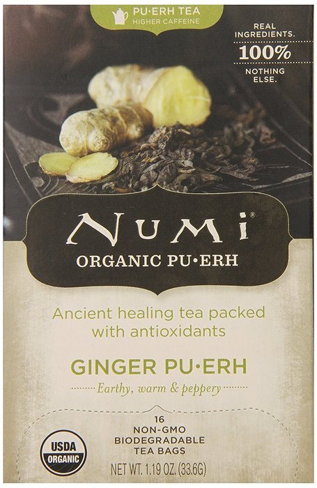 Numi Organic Chocolate Pu-erh Tea, Full Leaf Black Pu-erh Tea, 16 Count Tea Bags N7