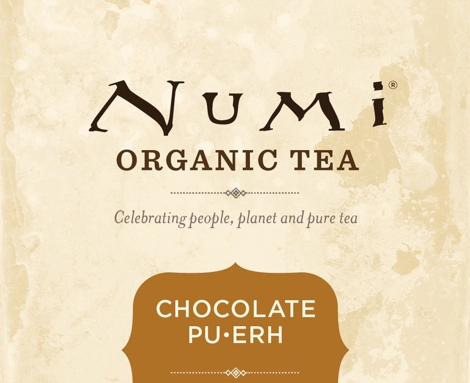 Numi Organic Chocolate Pu-erh Tea, Full Leaf Black Pu-erh Tea, 16 Count Tea Bags N42