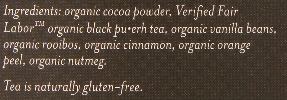 Numi Organic Chocolate Pu-erh Tea, Full Leaf Black Pu-erh Tea, 16 Count Tea Bags N44