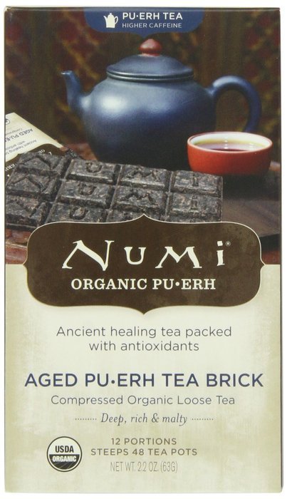 Numi Organic Chocolate Pu-erh Tea, Full Leaf Black Pu-erh Tea, 16 Count Tea Bags N50