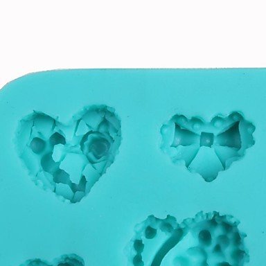 QINF Silicone 9 Pieces Loving Heart Trawberry Shape Fondant Cake Mold,8.2x8.2x1.3cm N2
