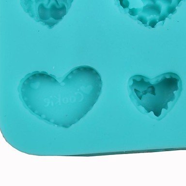 QINF Silicone 9 Pieces Loving Heart Trawberry Shape Fondant Cake Mold,8.2x8.2x1.3cm N8
