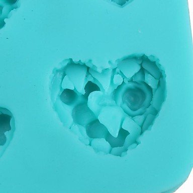 QINF Silicone 9 Pieces Loving Heart Trawberry Shape Fondant Cake Mold,8.2x8.2x1.3cm N9