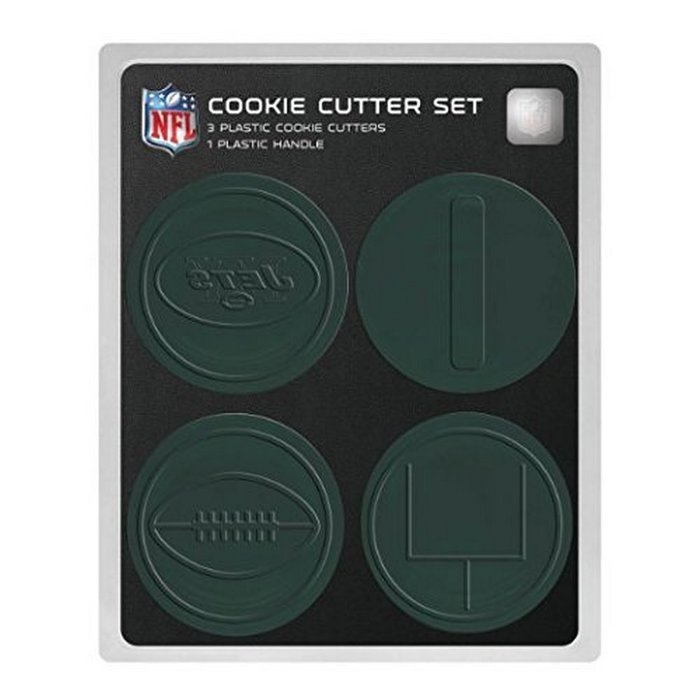 NFL Licensed 4 piece New York Jets Plastic Cookie Cutter Set