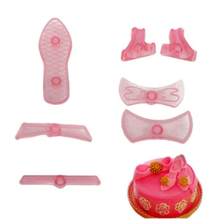 Cake & Cookie Cutters 7pcs Plastic High Heel Shoes Fondant Cake Cutter Mould Sugar Craft Baking Tool