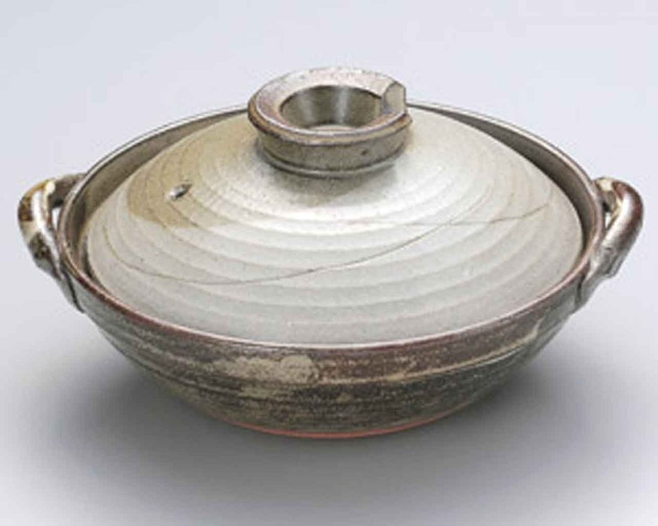 Kyoto-Iori for 5-6 persons 13inch Donabe Japanese Hot pot Grey Ceramic Made in Japan