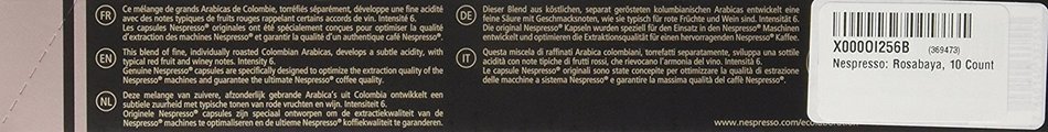 Nespresso OriginalLine: Rosabaya, 10 Count N2