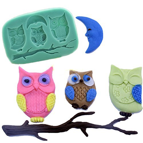 "3D Silicone Owls Moon Fondant Chocolate Mold Mould Cake DIY Decoration" shopping N6