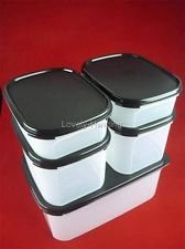 Tupperware Modular Mates Rectangular Set (Black) + FREE AGORA 3 pieces Durable, Thick Cup Cake 0.8mm Silicone...