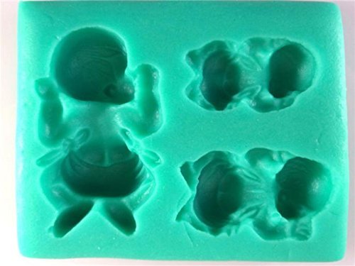 3 Holes Baby Shaped Silicone 3d Mold Cookware Dining Bar Non-stick Cake Decorating Fondant Soap Mold