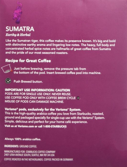 Starbucks&reg; Espresso Roast Verismo&trade; Pods,12-0.28 oz N9