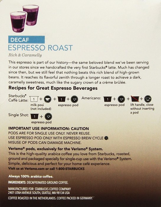 Starbucks&reg; Espresso Roast Verismo&trade; Pods,12-0.28 oz N20