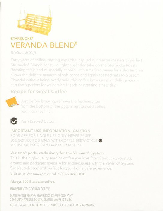 Starbucks&reg; Espresso Roast Verismo&trade; Pods,12-0.28 oz N29