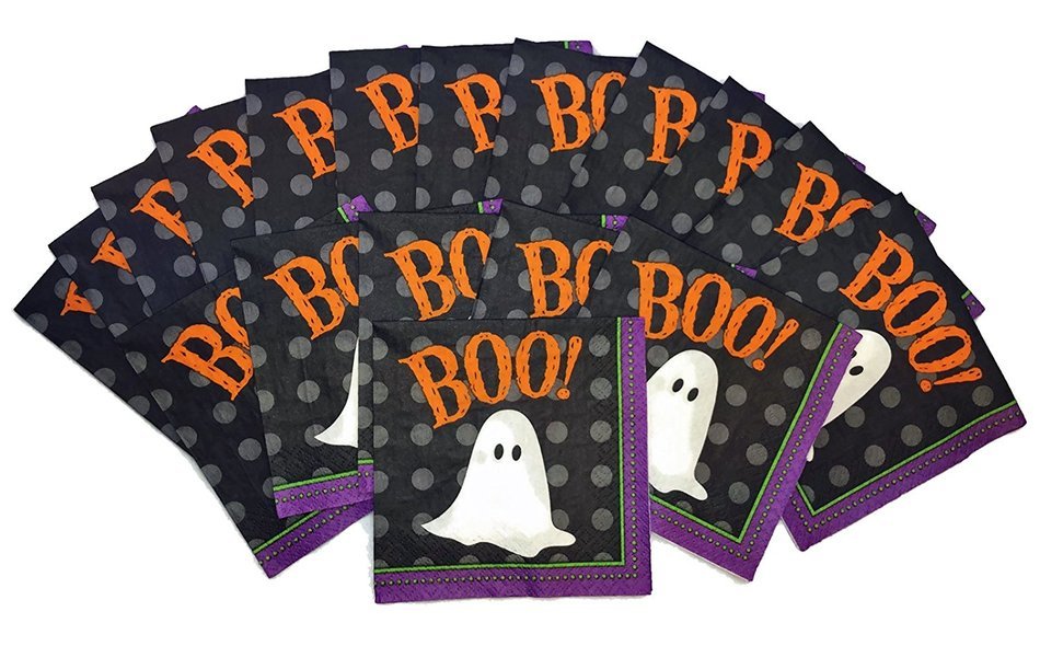 Halloween Cupcake Bundle 3pc Bundled Set including toppers, picks, liners, napkins with Bonus Ghost Light-up Pin... N2