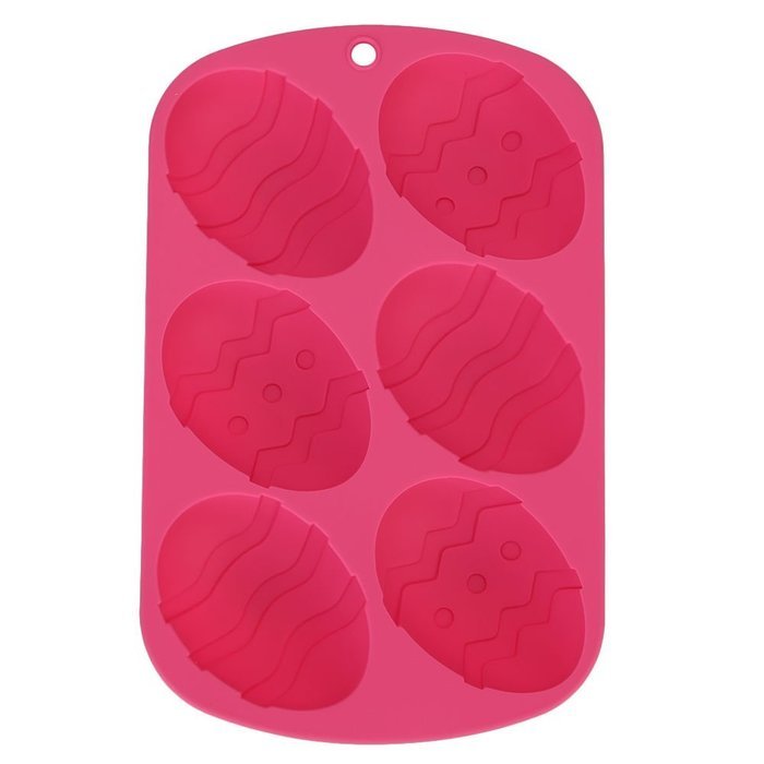 Pink Easter Egg Chocolate Mould Mold Cake Candy Baking Silicone Tray Pan