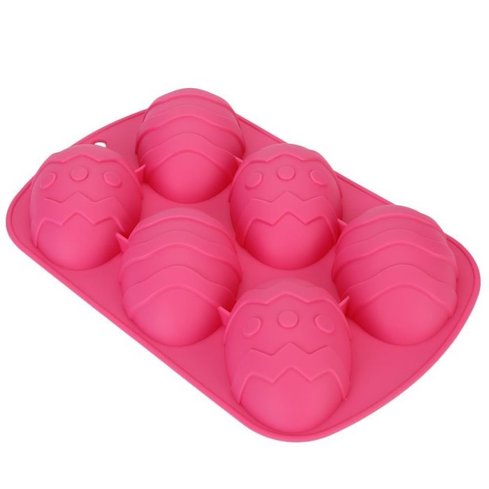 Pink Easter Egg Chocolate Mould Mold Cake Candy Baking Silicone Tray Pan N2