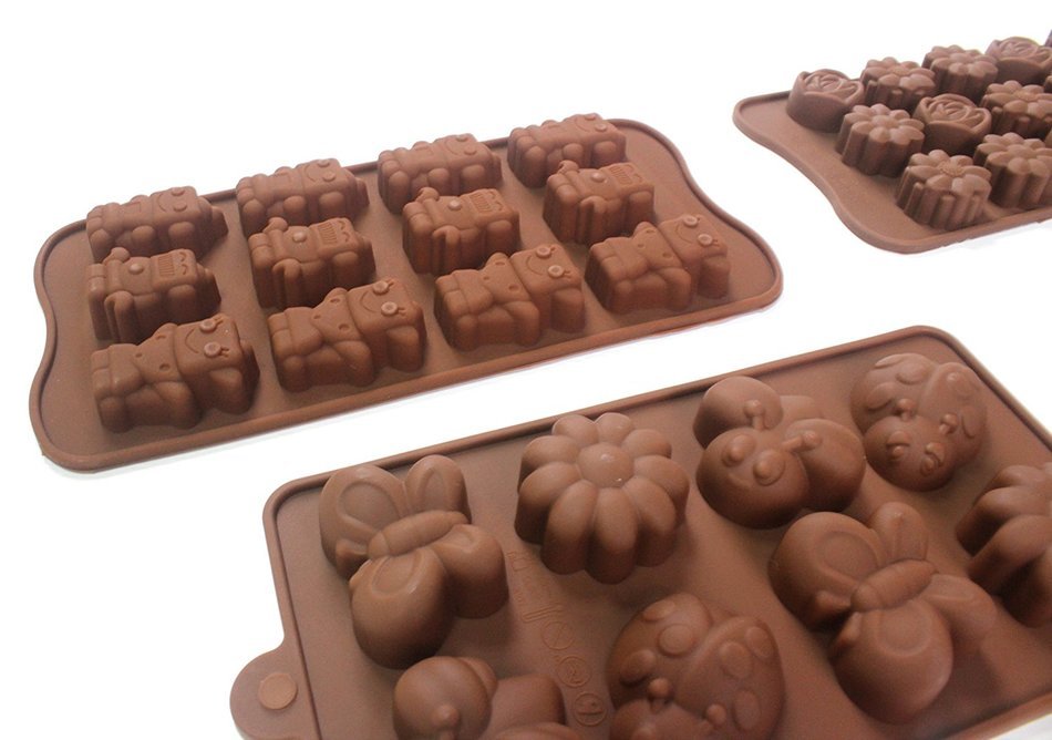 Q-life 4pc Candy Molds, Chocolate Molds, Silicone Molds, Soap Molds, Silicone Baking Molds-4pc Value Set (Set... N2