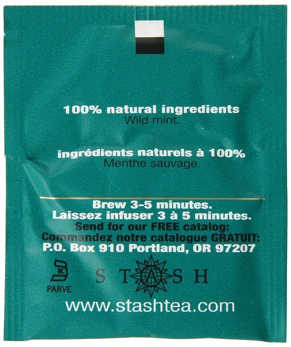 Stash Tea Super Mint Herbal Tea, 100 Count N9