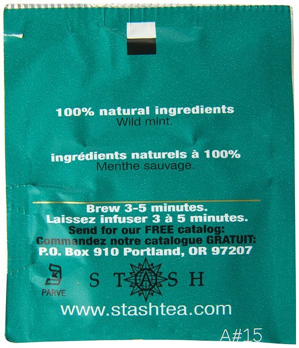 Stash Tea Super Mint Herbal Tea, 100 Count N12