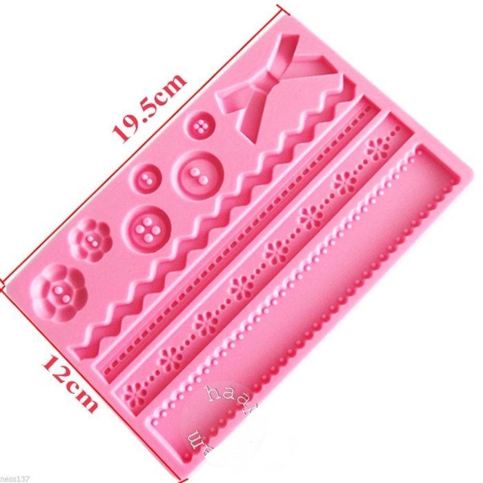Generic Lace Shaped Silicone Cake Mold , Pink