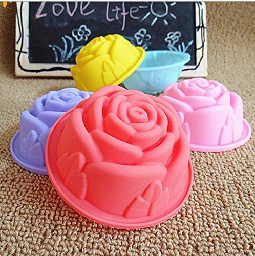 New Silicone Rose Shape Cake Cup Bakeware Muffin Mold Jelly Pullding Modelling Kitchen Cooking Tools Cake Decorating...