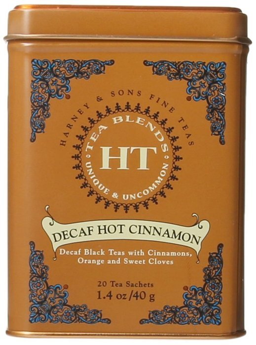 Harney and Sons Decaf Hot Cinnamon , Decaf Flavored Black 20 Sachets per Tin 1.4oz N5