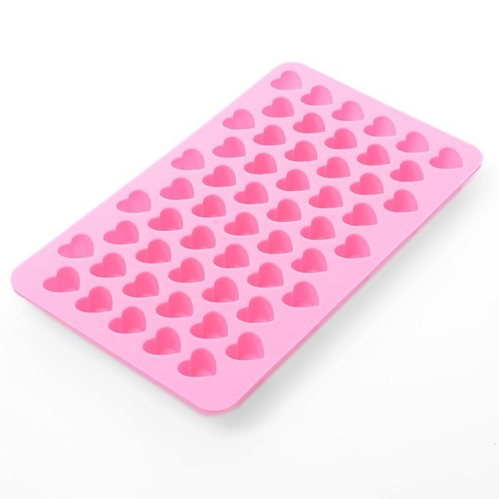 Yunko Silicone Mini Heart Shape Ice Cube Candy Chocolate Baking Cake Mold, Pack of 2 N2