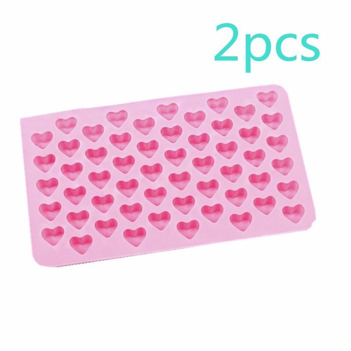 Yunko Silicone Mini Heart Shape Ice Cube Candy Chocolate Baking Cake Mold, Pack of 2 N4