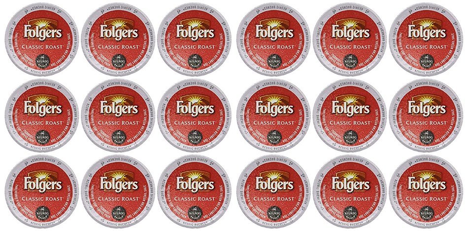 Folgers Classic Roast Coffee Keurig K-Cups, 72 Count N2