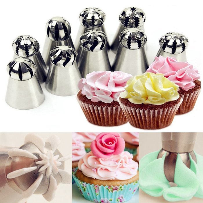 "14 Pcs Different Style Sphere Ball Flower Cake Decor Icing Piping Nozzles Pastry Tips Tool" shopping N5
