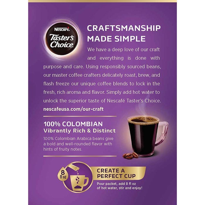Nescafe Taster's Choice Instant Coffee Beverage, Vanilla (Pack of 8) N9