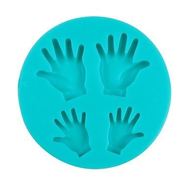 QINF Silicone 4 Pieces Palms Fondant Cake Mold,10x10x1.5cm