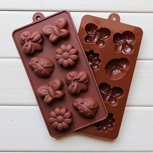 8 Holes Silicone Bee Beetle Butterfly Flower Mold Cake Mold Baking Chocolate Ice Lattice Bakeware Mold
