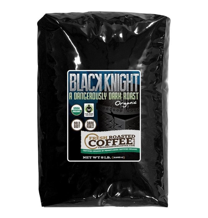 5 Lb. Bag, Black Knight Dark Roast OFT, Whole bean coffee, Fresh Roasted Coffee LLC.