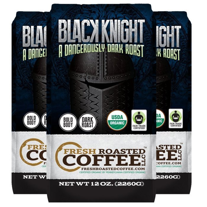 5 Lb. Bag, Black Knight Dark Roast OFT, Whole bean coffee, Fresh Roasted Coffee LLC. N3