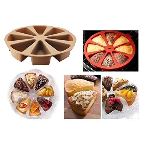 LADEY Triangle Cavity Silicone Portion Cake Mold Pizza Pan(Random Color) N3