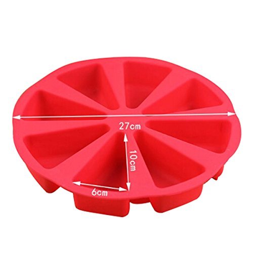 LADEY Triangle Cavity Silicone Portion Cake Mold Pizza Pan(Random Color) N6
