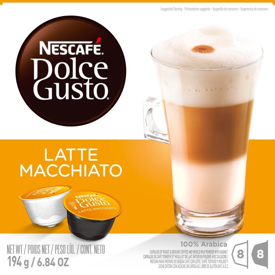 Nescafe Dolce Gusto for Nescafe Dolce Gusto Brewers, Latte Macchiato, 16 Count