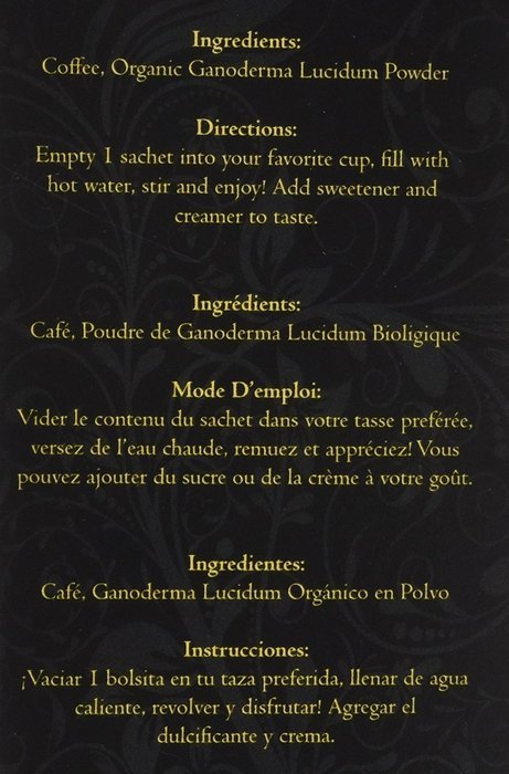 Organo Gold Gourmet Cafe Noir, Black Coffee (1 Box of 30 Sachets) N4