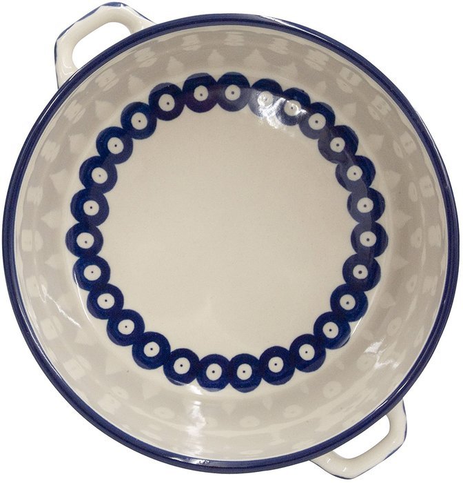 New Polish Pottery 2 QT COVERED BAKER Boleslawiec CA Pattern 377o Euro Stoneware N2