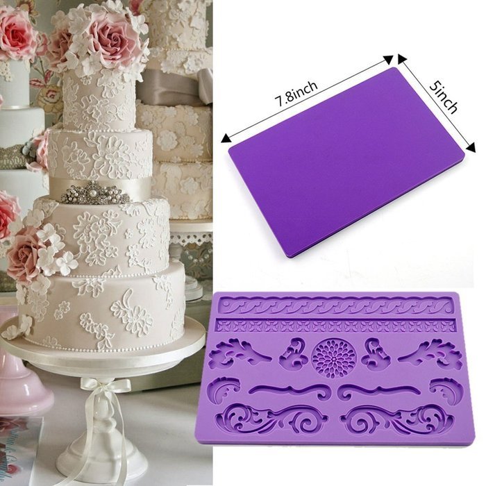 Ic Iclover Food Grade Silicone Lace Cake Mold Fondant Gum Paste Mold Cake Mold Soap Mold Diy