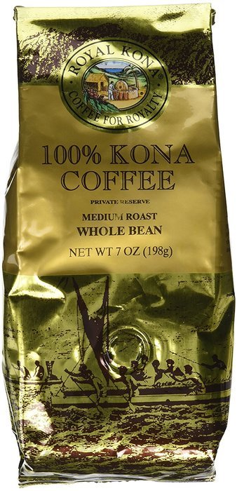 Royal Kona - Private Reserve Medium Roast - 100% Kona Coffee - Whole Bean - 7 oz Bag