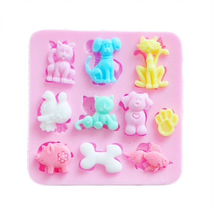Chariot trading - Cute puppy silicone chocolate mold Fondant Cake