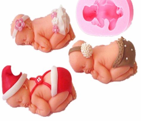 5 pcs Silicone Cute 3D Sleeping Baby Mold For Cake Decoration Cookware Dining Bar Non-Stick Kitchen Tool Chocolate...