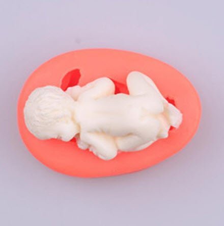 5 pcs Silicone Cute 3D Sleeping Baby Mold For Cake Decoration Cookware Dining Bar Non-Stick Kitchen Tool Chocolate... N2