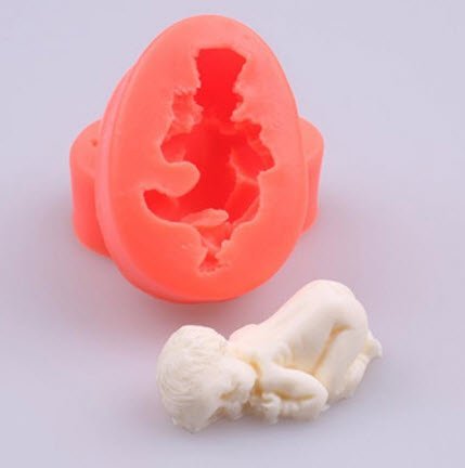 5 pcs Silicone Cute 3D Sleeping Baby Mold For Cake Decoration Cookware Dining Bar Non-Stick Kitchen Tool Chocolate... N6