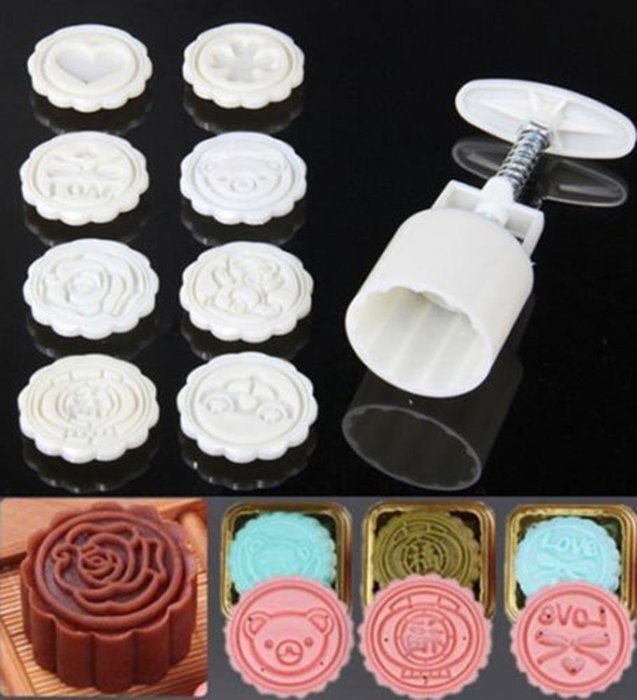 Cake & Cookie Cutters 8 Styles Mooncake Mold Round Flower DIY Tool Decorate Pastry