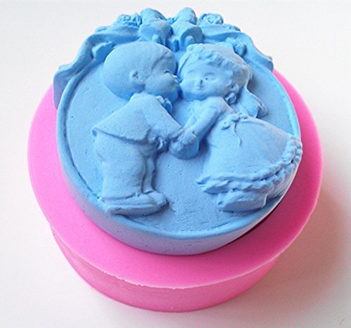 Design 211 The Love Couple Wedding 3D Silicone Fondant Mold, Cake Decoration Tool, Food Grade Material N2